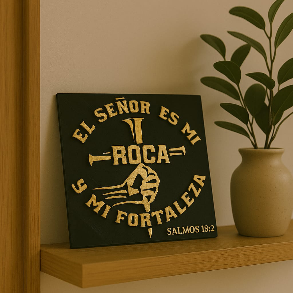 Placa: EL SEÑOR ES MI ROCA Y MI FORTALEZA - Made in USA