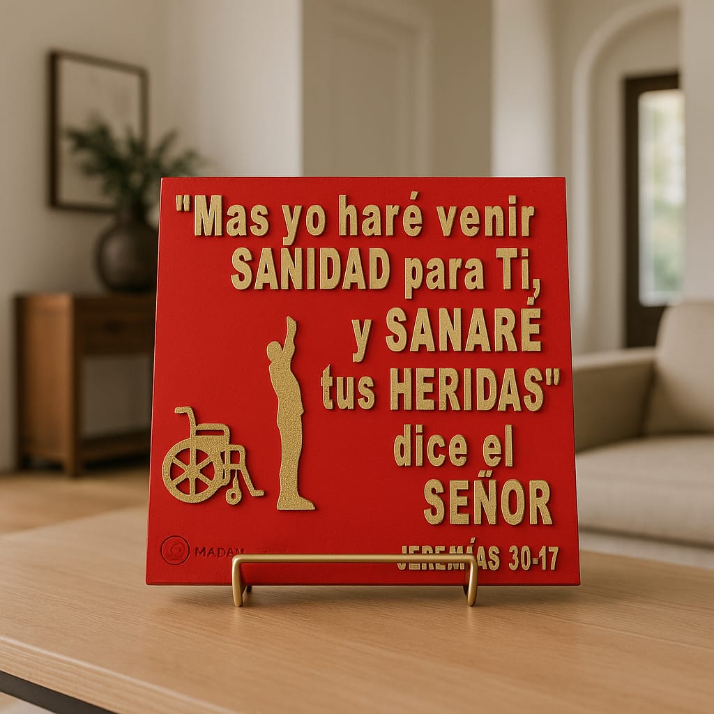 Placa: MAS YO HARE VENIR SANIDAD PARA TI Y SANARE TU HERIDAS, DICE EL SENOR - Made in USA