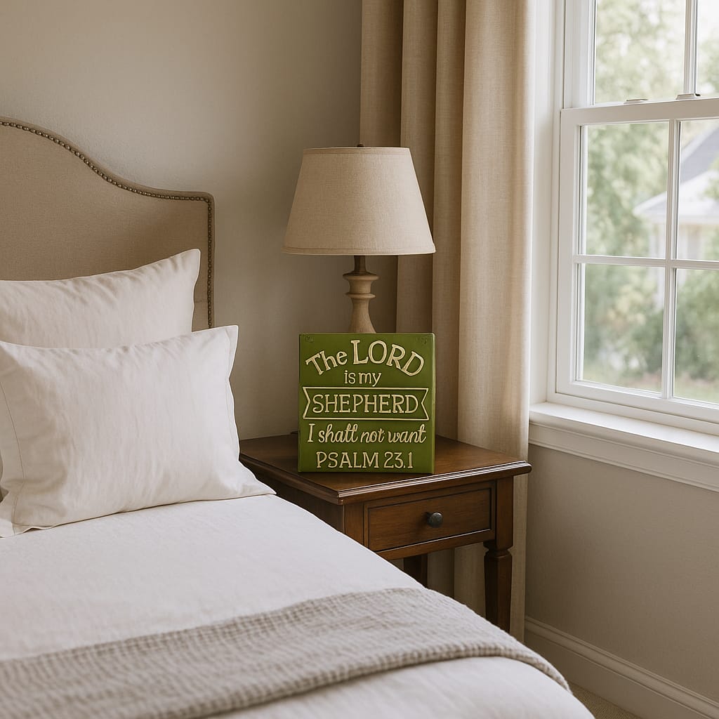 PLaque: THE LORD IS MY SHEPHERD I SHALL NOT WANT- Made in USA