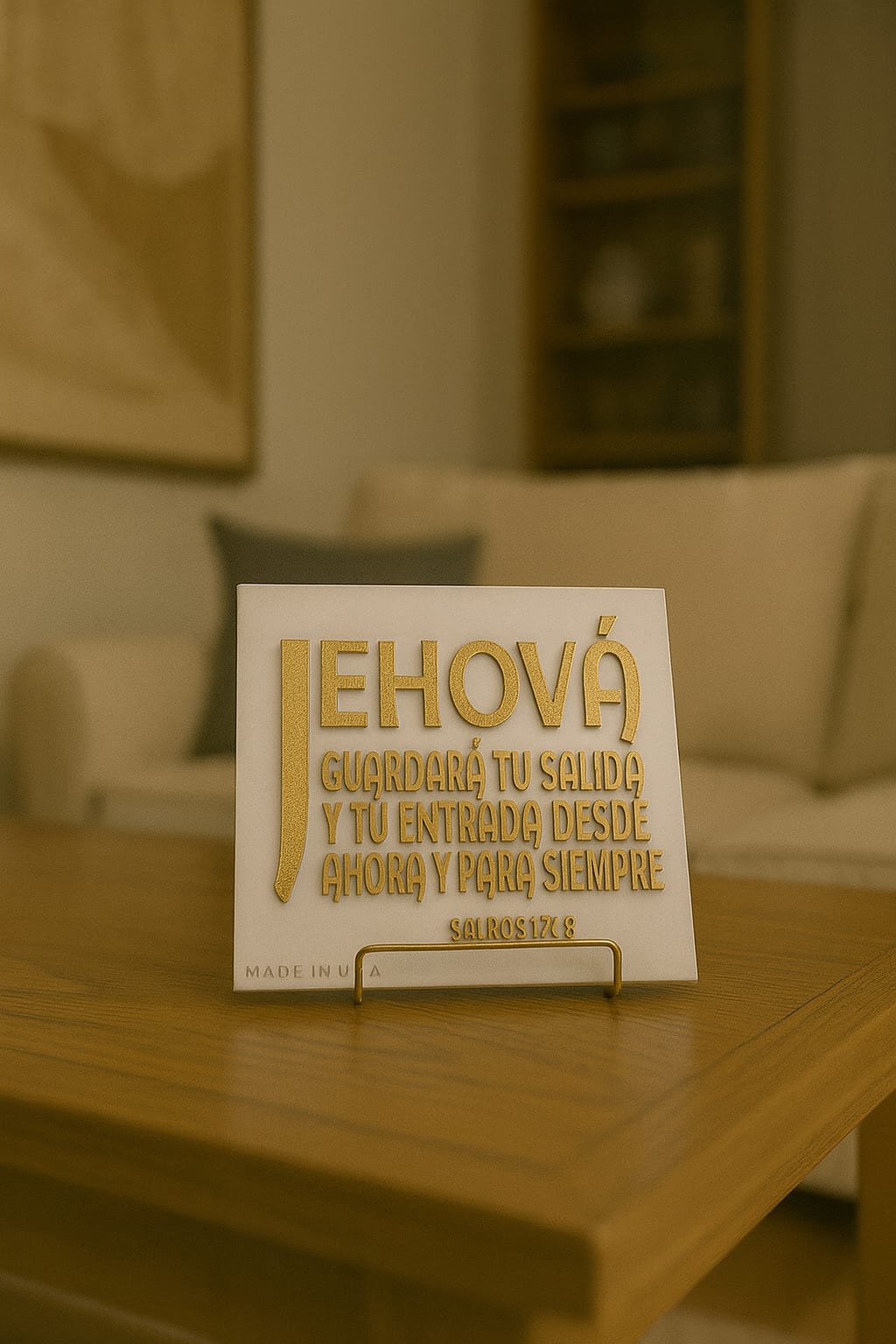 Placa: JEHOVA GUARDARÁ TU SALIDA Y TU ENTRADA DESDE HOY Y PARA SIEMPRE - Made in USA