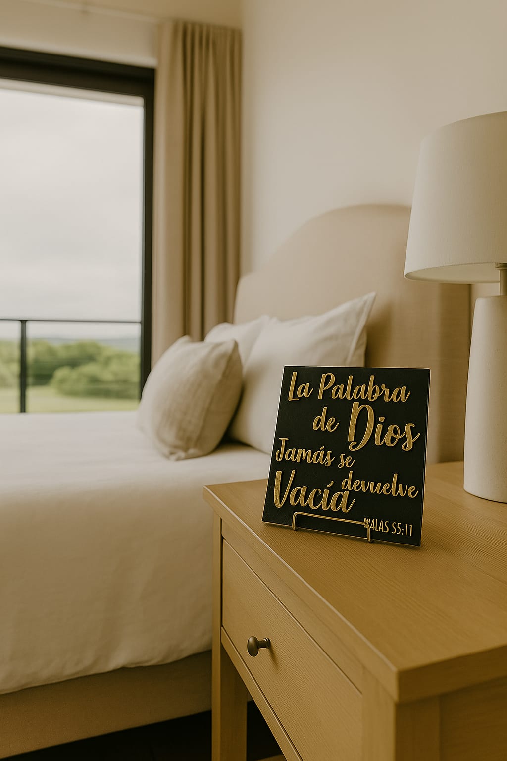 Placa: LA PALABRA DE DIOS JAMAS SE DEVUELVE VACIA - Made in USA