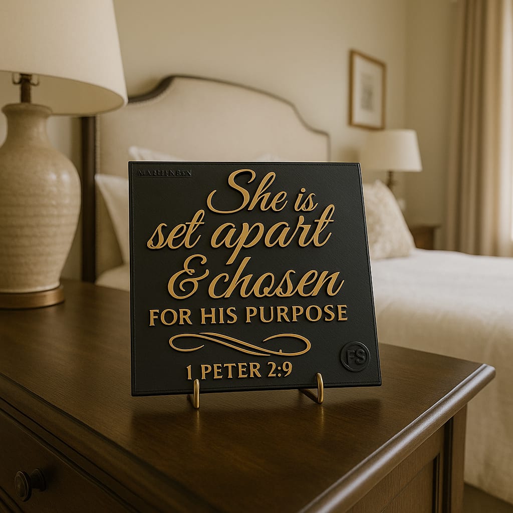 Plaque: SHE SET APART CHOSEN FOR HIS PURPUSE - Made in USA