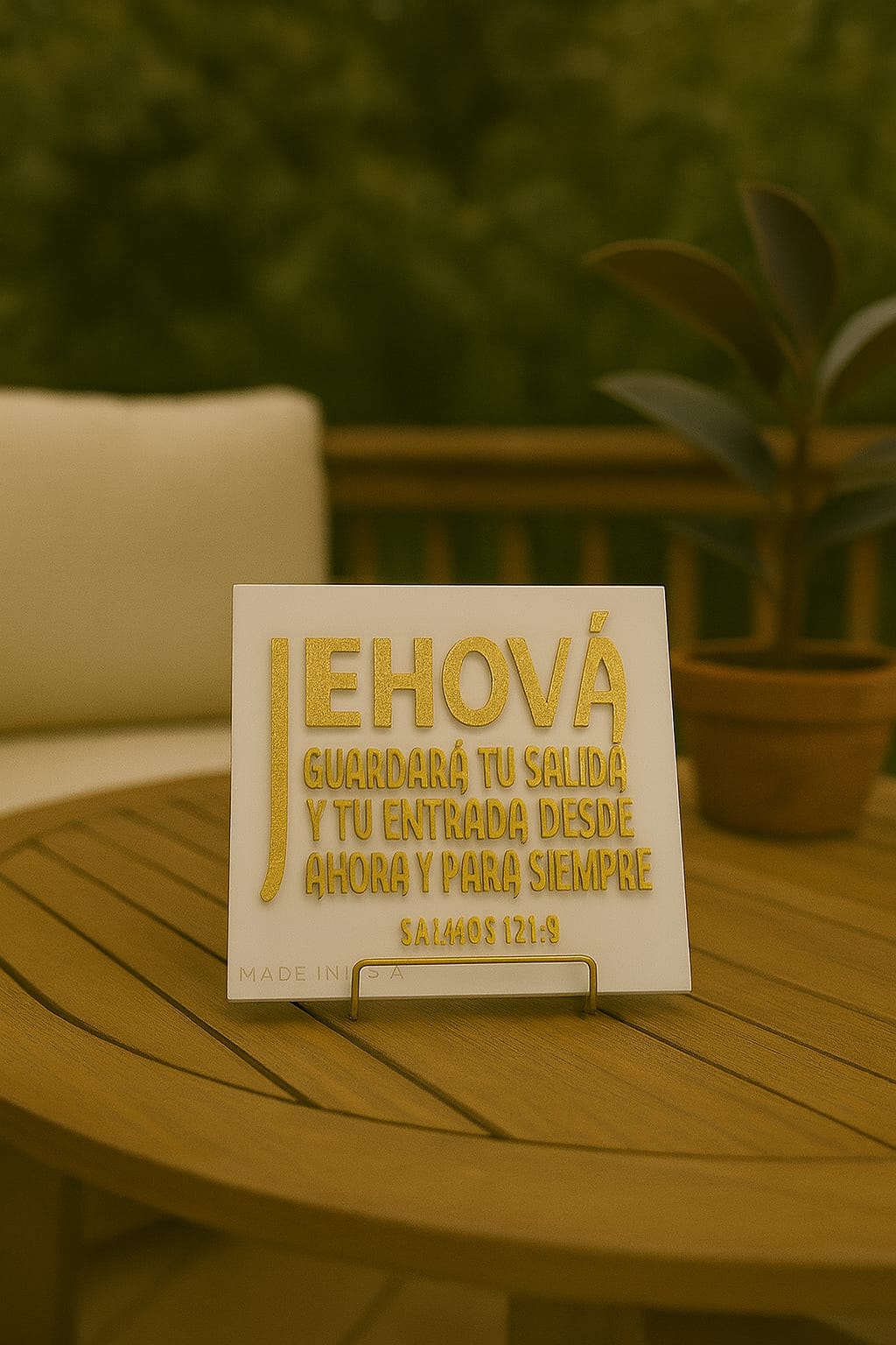 Placa: JEHOVA GUARDARÁ TU SALIDA Y TU ENTRADA DESDE HOY Y PARA SIEMPRE - Made in USA
