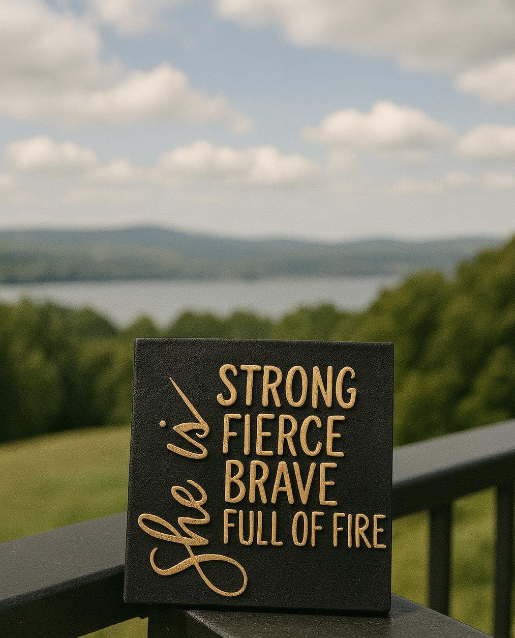SHE IS STRONG FIERCE BRAVE FULL OF FIRE