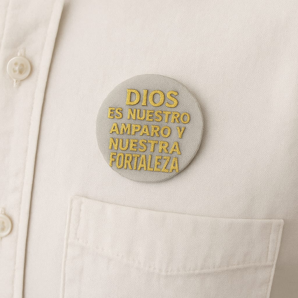 PIN-DIOS ES NUESTRO AMPARO Y NUESTRA FORTALEZA- Made in USA