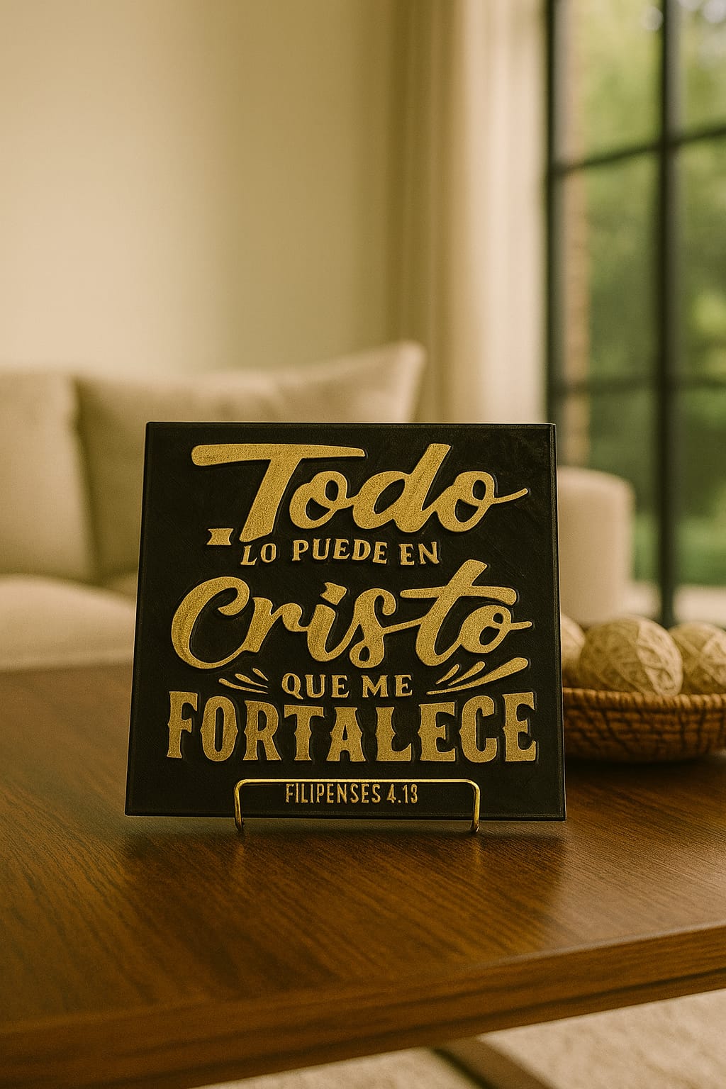 Placa: TODO LO PUEDO EN CRISTO QUE ME FORTALECE - Made in USA