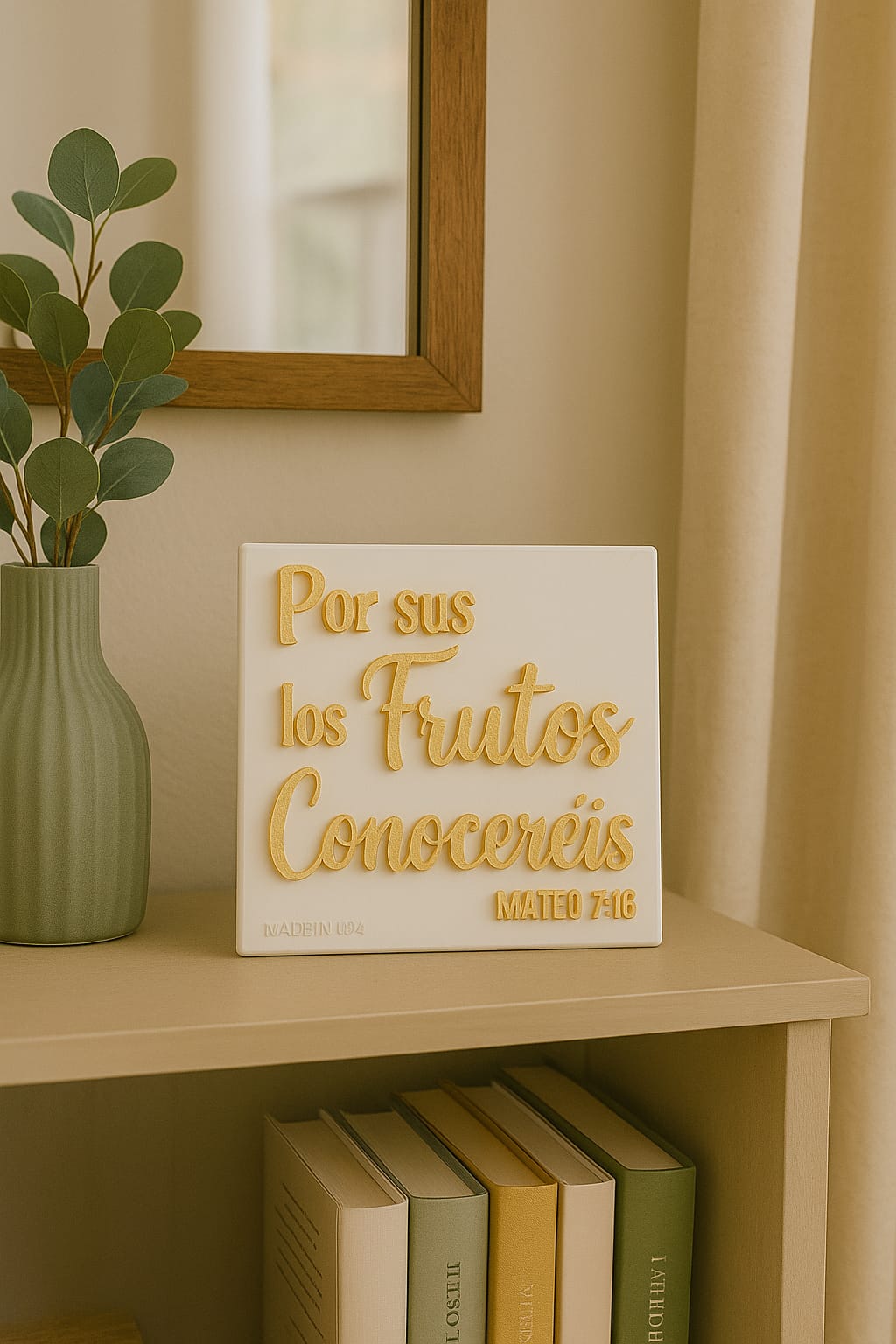 Placa: POR SUS FRUTOS LOS CONOCEREIS - Made in USA