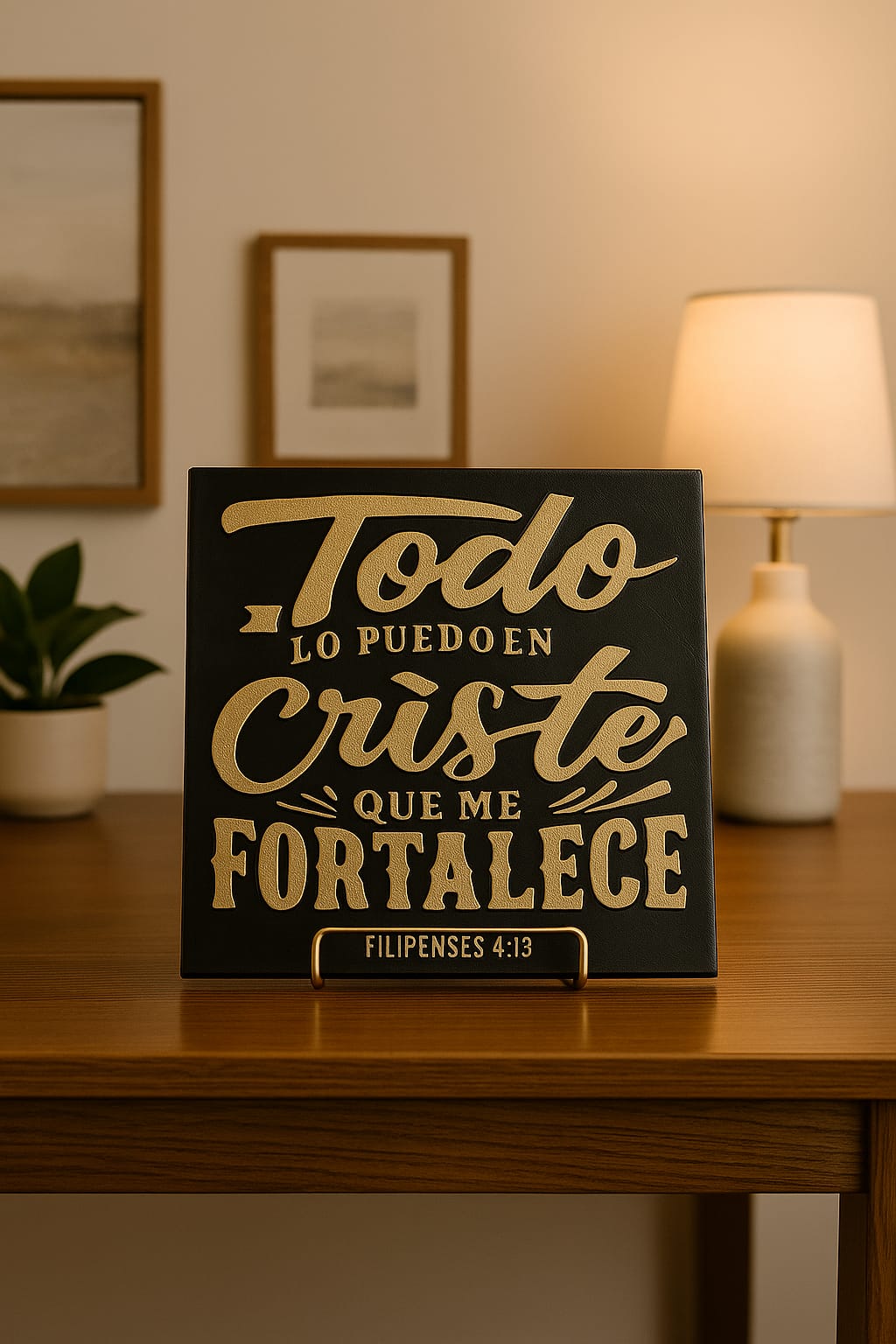 Placa: TODO LO PUEDO EN CRISTO QUE ME FORTALECE - Made in USA