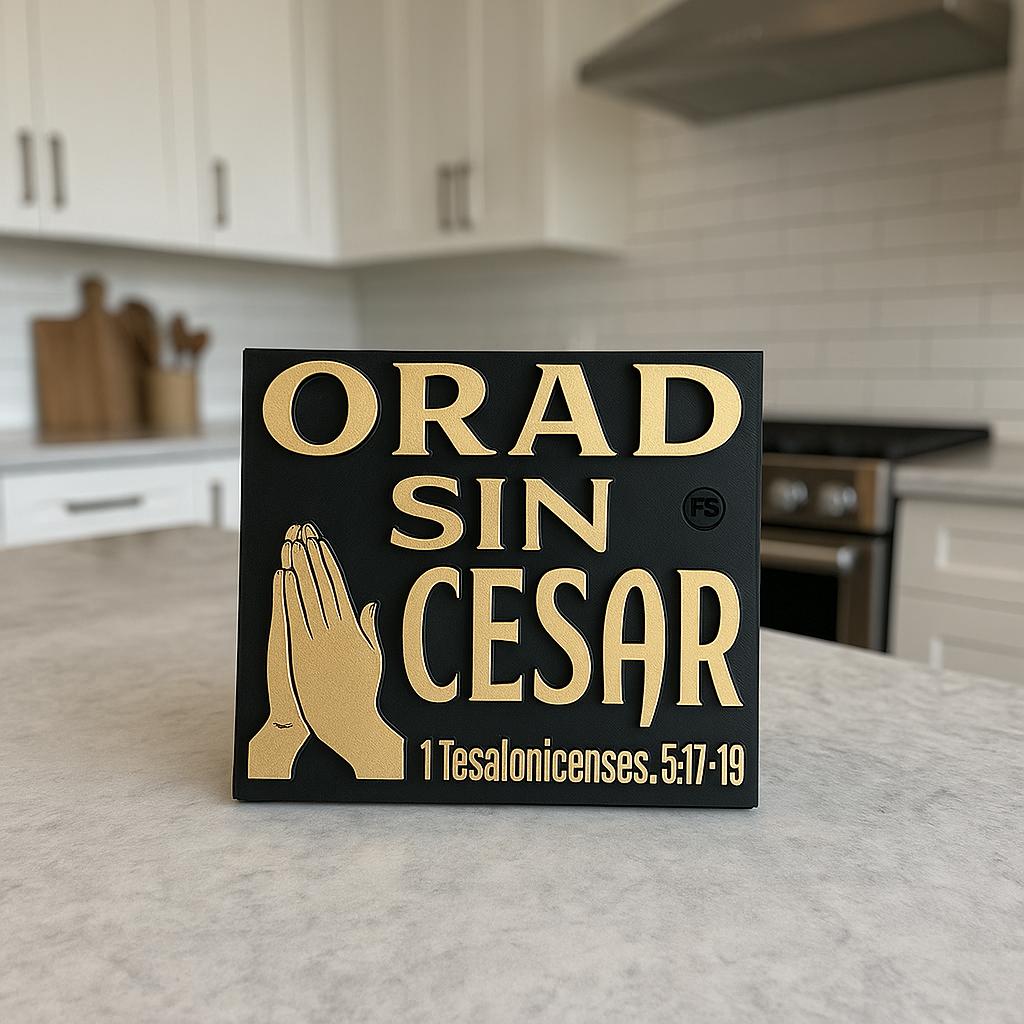 Placa: ORAR SIN CESAR - Made in USA