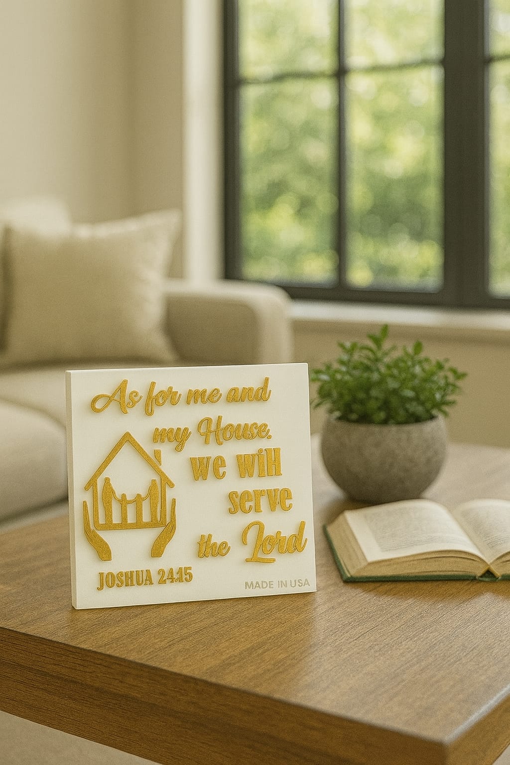 Plaque: AS FOR ME AND MY HOUSE SERVE THE LORD - Made in USA