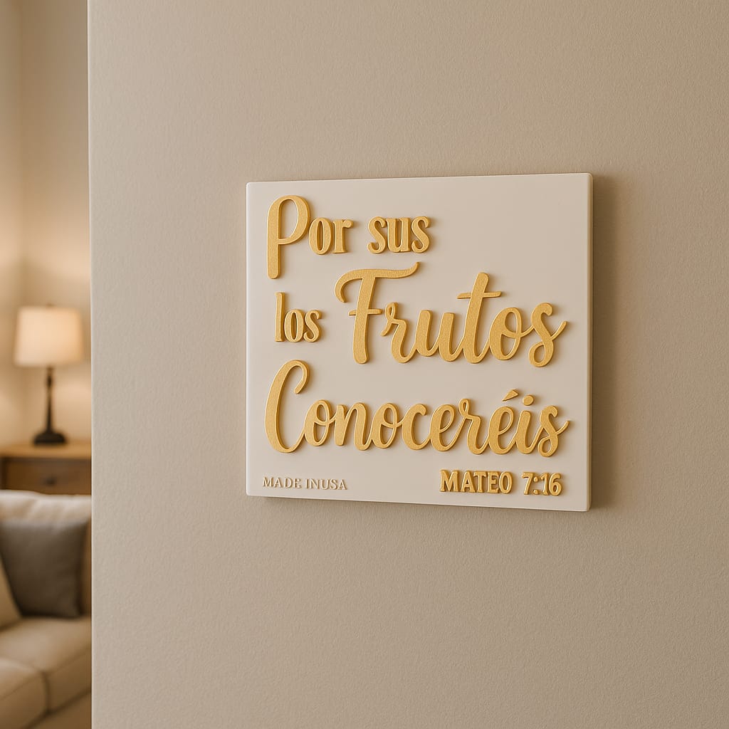 Placa: POR SUS FRUTOS LOS CONOCEREIS - Made in USA