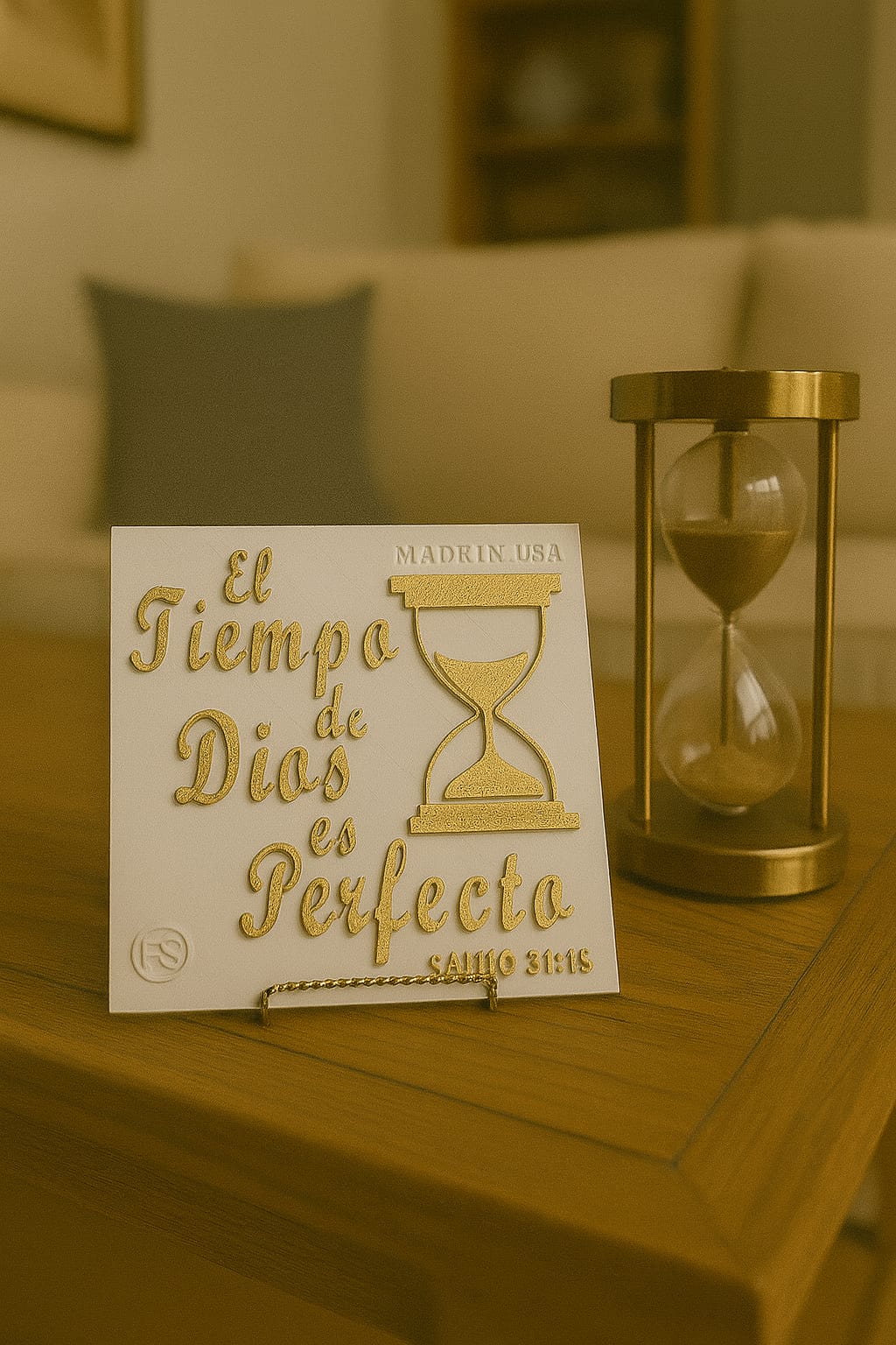 Placa: EL TIEMPO DE DIOS ES PERFECTO - Made in USA