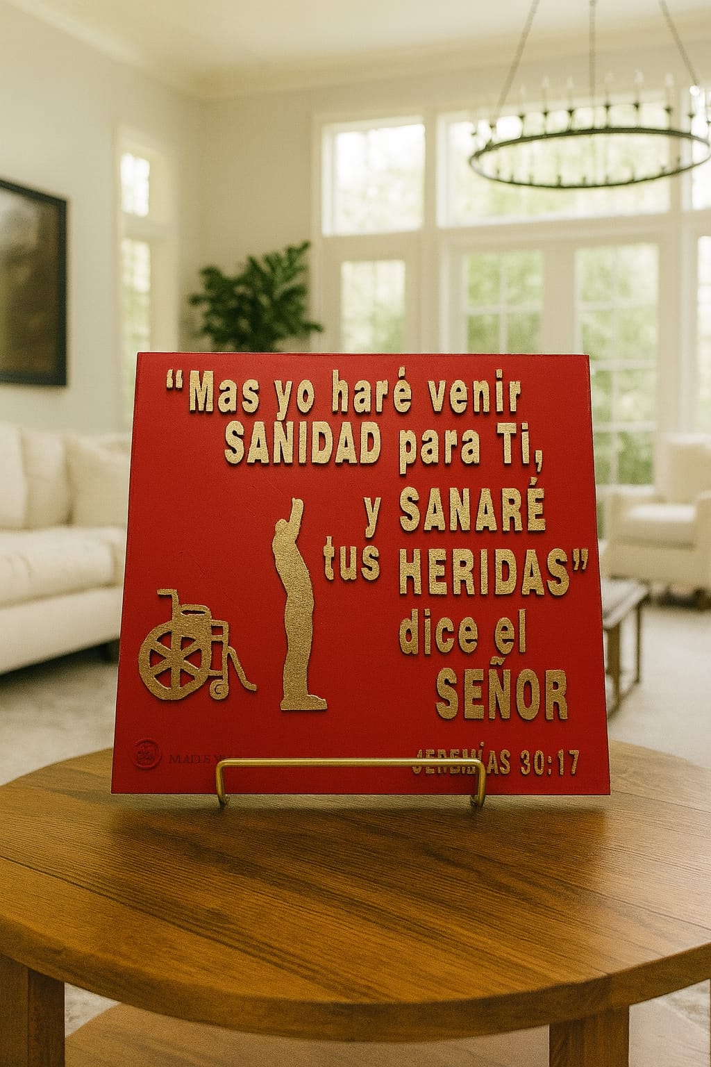 Placa: MAS YO HARE VENIR SANIDAD PARA TI Y SANARE TU HERIDAS, DICE EL SENOR - Made in USA