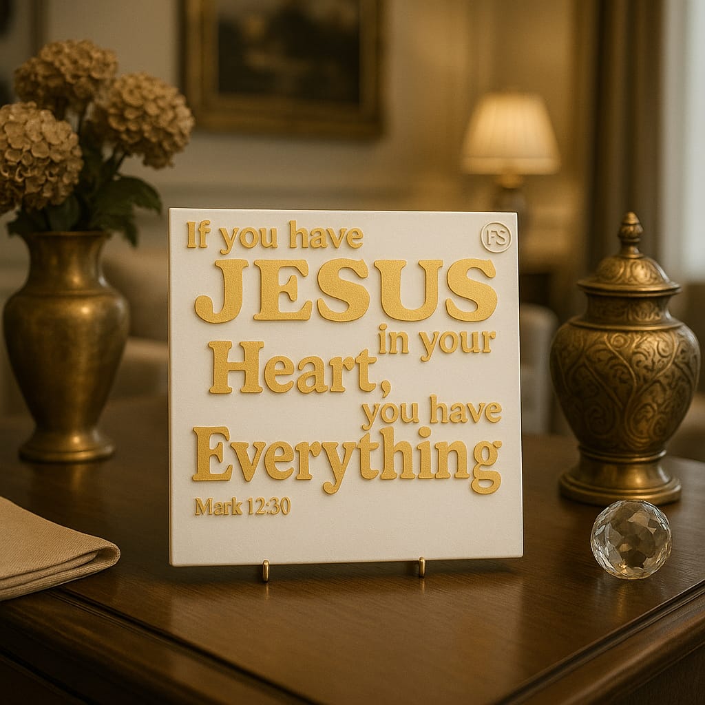 Plaque: IF YOU HAVE JESUS IN YOUR HEART, YOU HAVE EVERYTHING - Made in USA