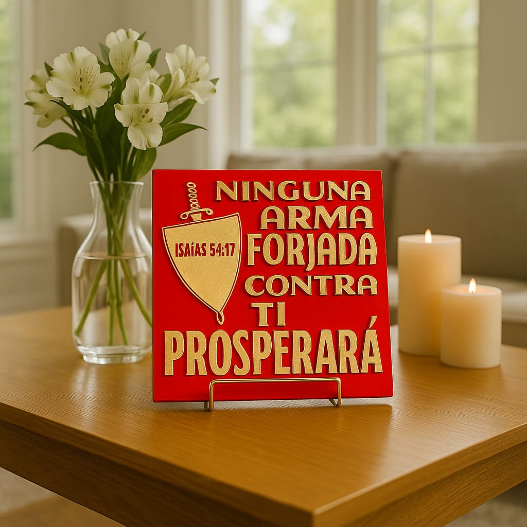 Placa: NINGUNA ARMA FORJADA CONTRA TI PROSPERARA - Made in USA