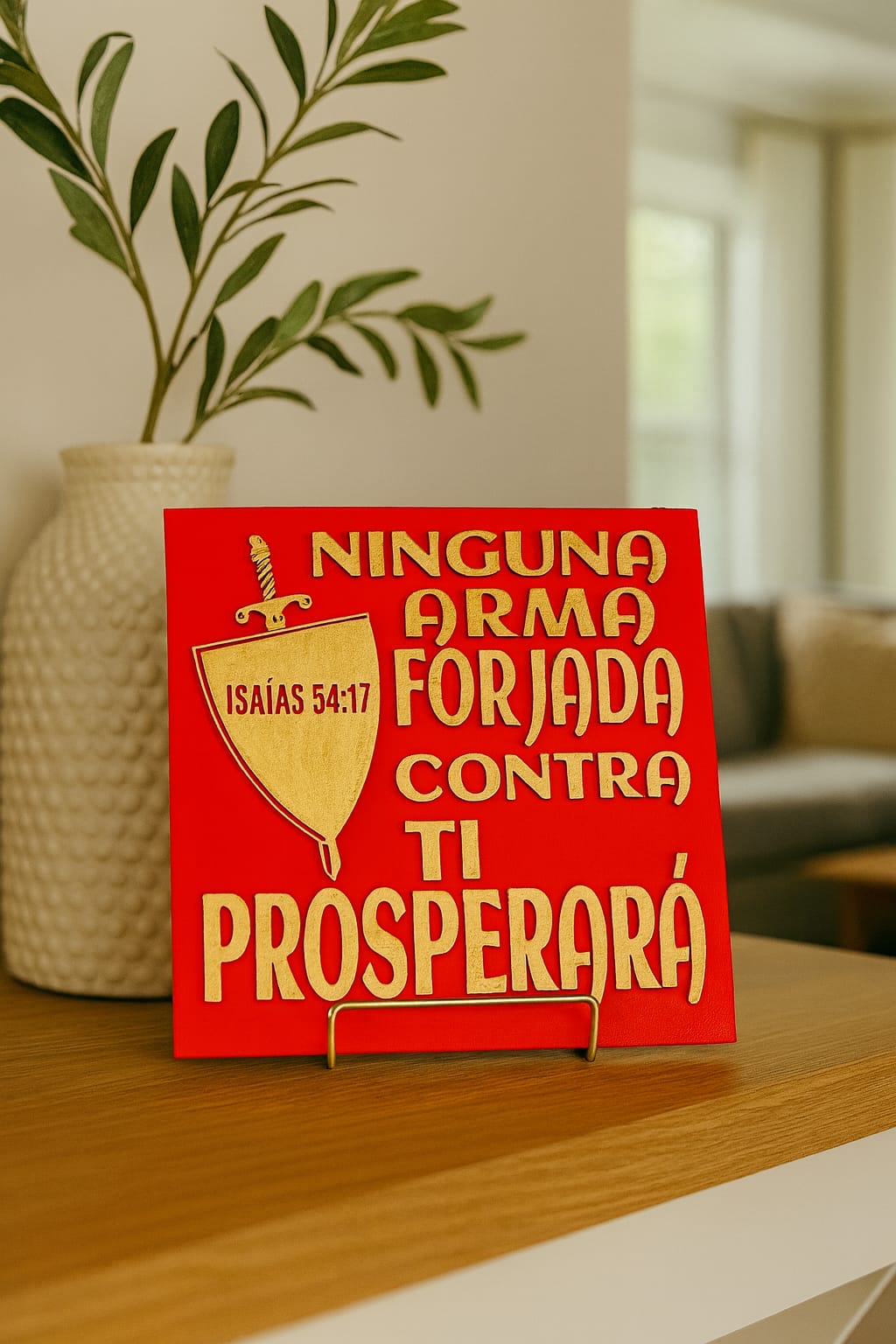 Placa: NINGUNA ARMA FORJADA CONTRA TI PROSPERARA - Made in USA
