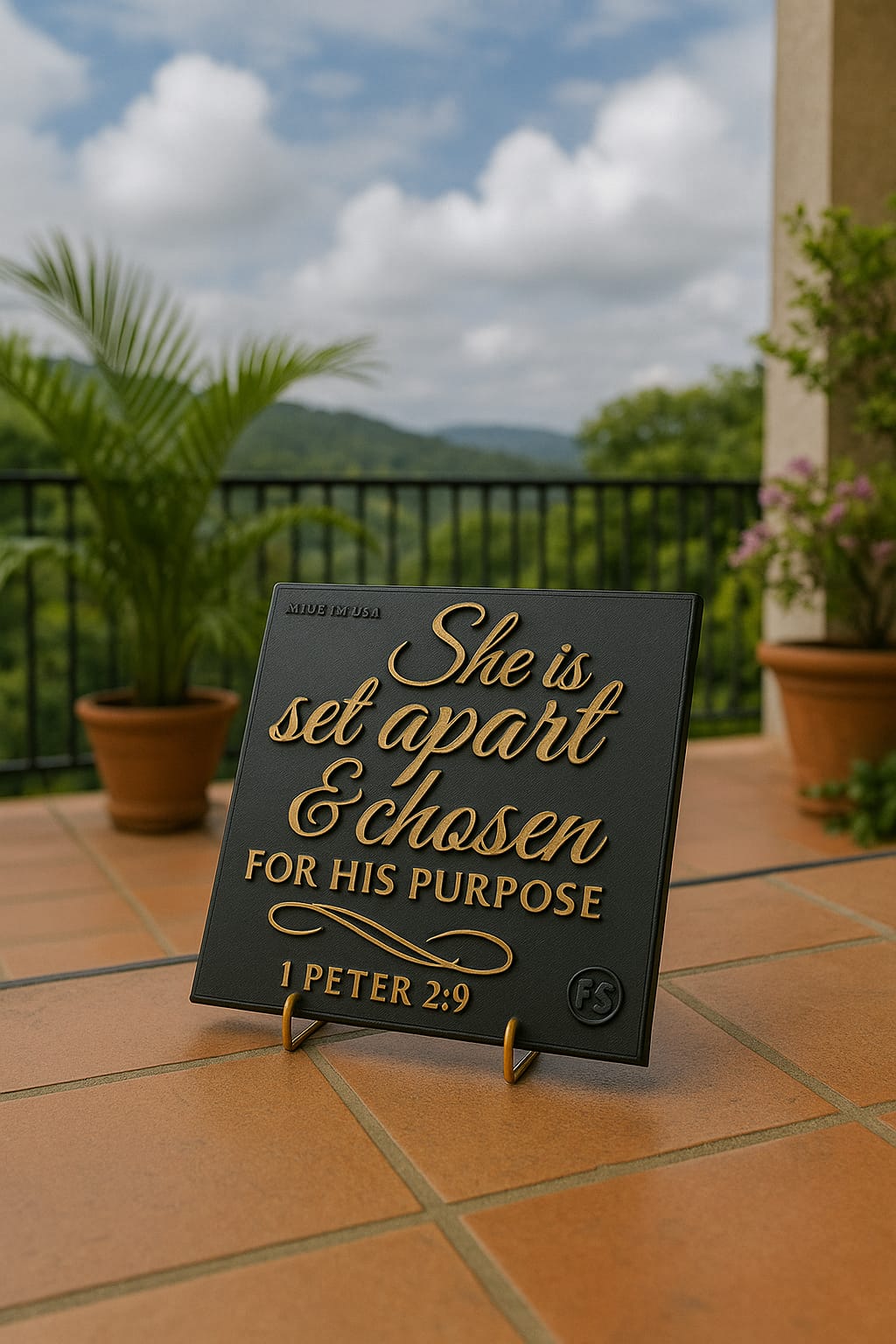 Plaque: SHE SET APART CHOSEN FOR HIS PURPUSE - Made in USA