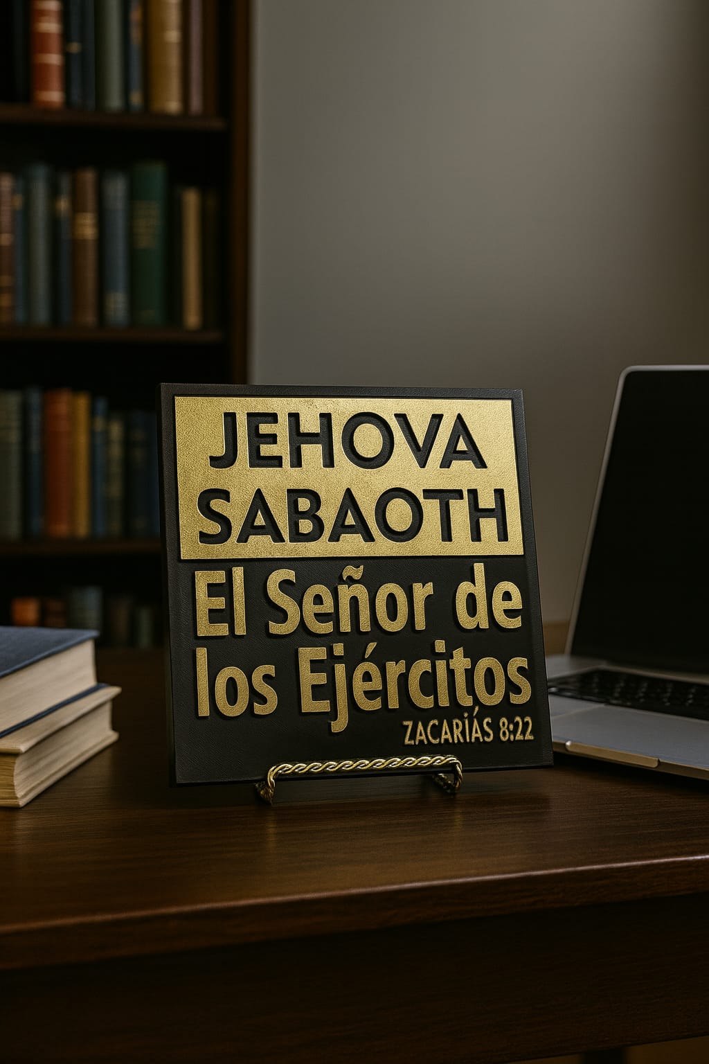 Plaque: JEHOVA SABAOTH - EL SENOR DE LOS EJERCITOS - Made in USA