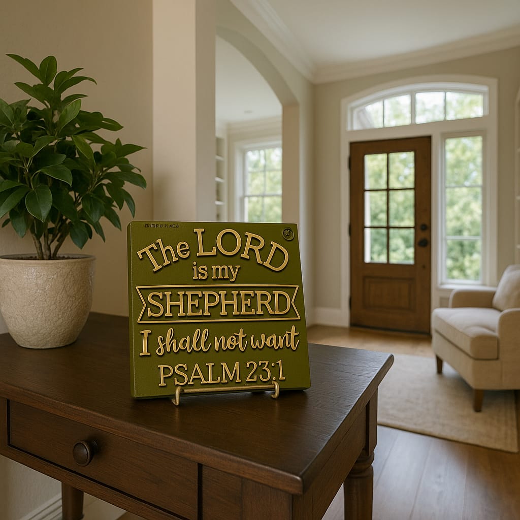 PLaque: THE LORD IS MY SHEPHERD I SHALL NOT WANT- Made in USA