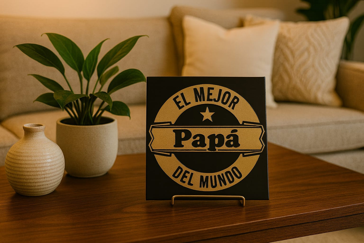 Placa: EL MEJOR PAPA DEL MUNDO - Made in USA