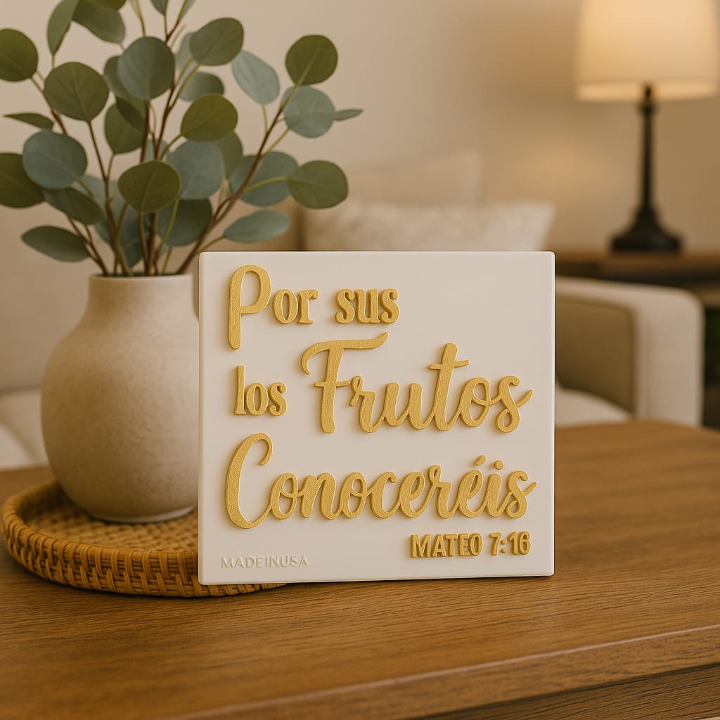 Placa: POR SUS FRUTOS LOS CONOCEREIS - Made in USA