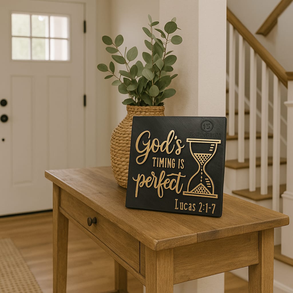 Plaque: GOD´S TIME IS PERFECT - Made in USA
