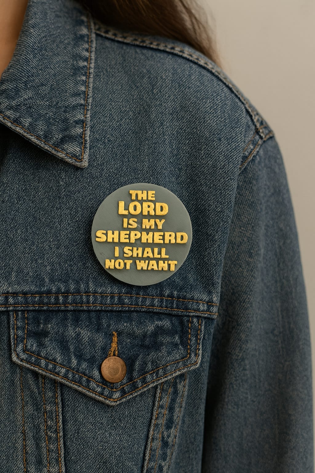 PIN - THE LORD IS MY SHEPHERD I SMALL NOT WANT - Made in USA