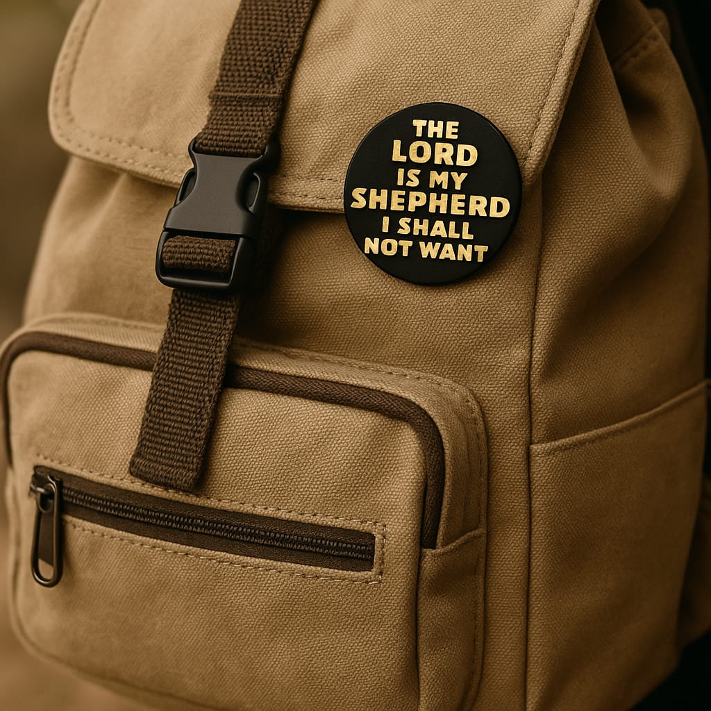 PIN - THE LORD IS MY SHEPHERD I SMALL NOT WANT - Made in USA