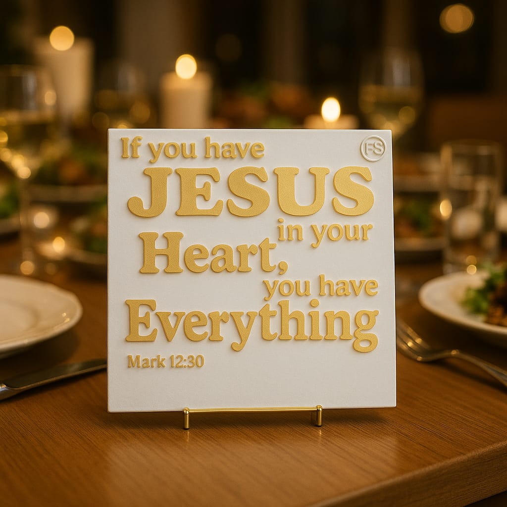 Plaque: IF YOU HAVE JESUS IN YOUR HEART, YOU HAVE EVERYTHING - Made in USA