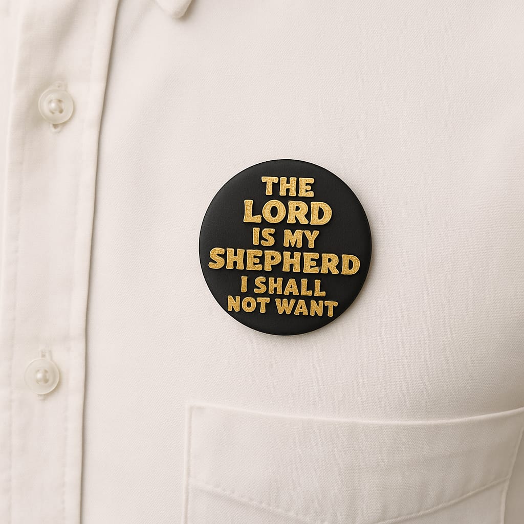 PIN - THE LORD IS MY SHEPHERD I SMALL NOT WANT - Made in USA