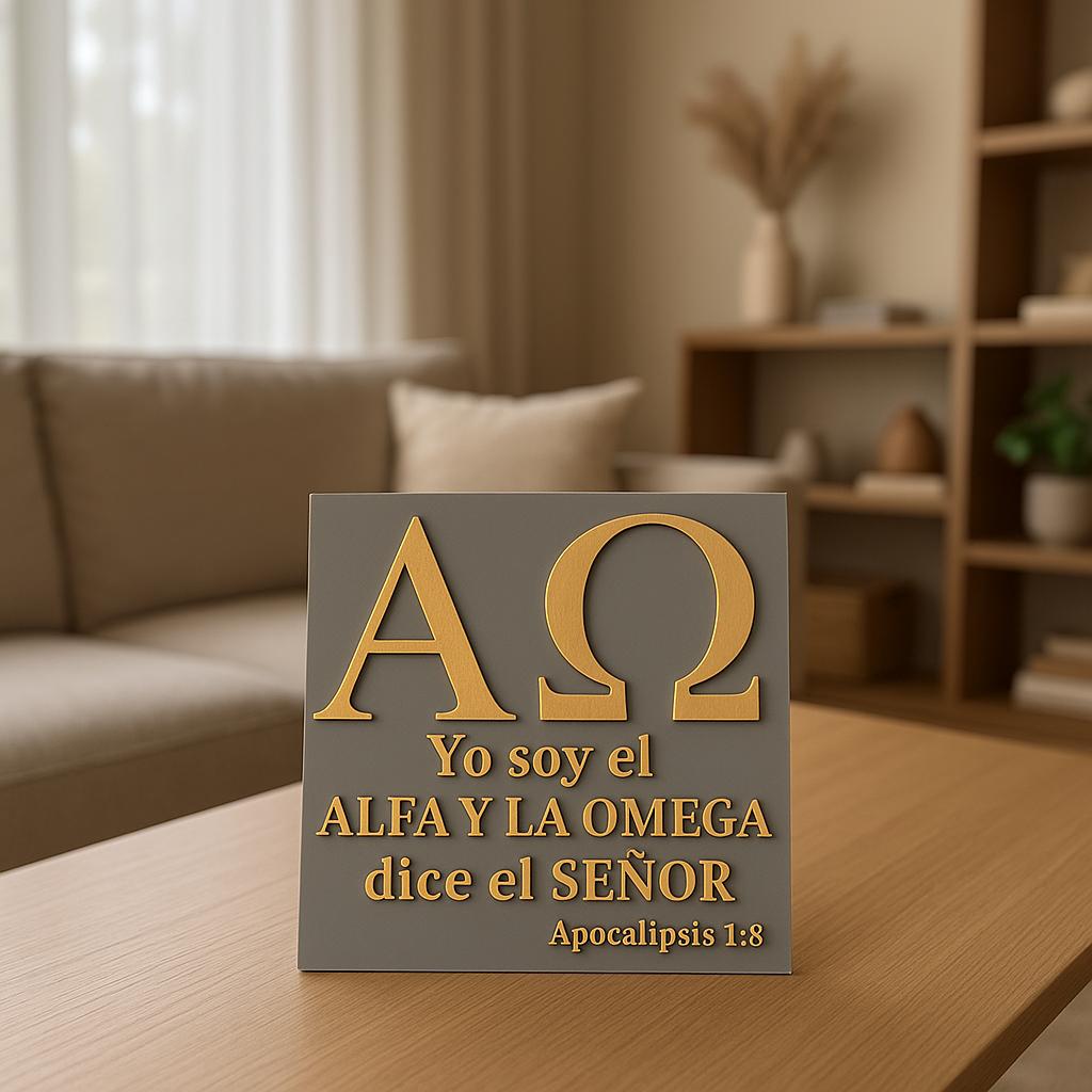 Placa: YO SOY EL ALFA Y LA OMEGA DICE EL SEÑOR - Made in USA