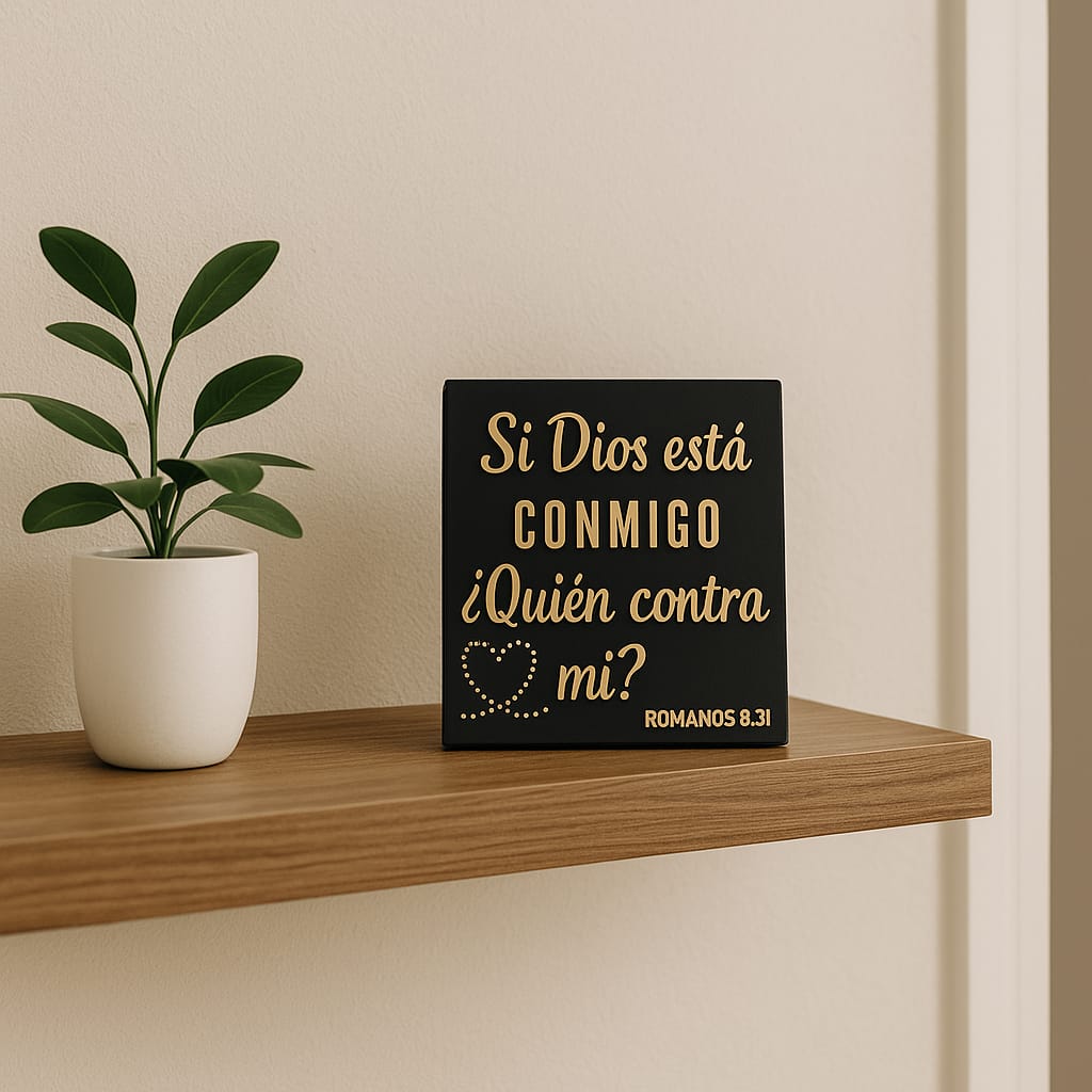 Placa: SI DIOS ESTA CONMIGO QUIEN CONTRA MI - Made in USA