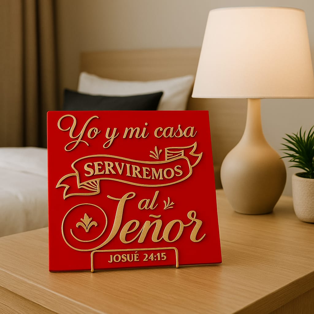Placa: YO Y MI CASA SERVIREMOS AL SEÑOR - Made in USA