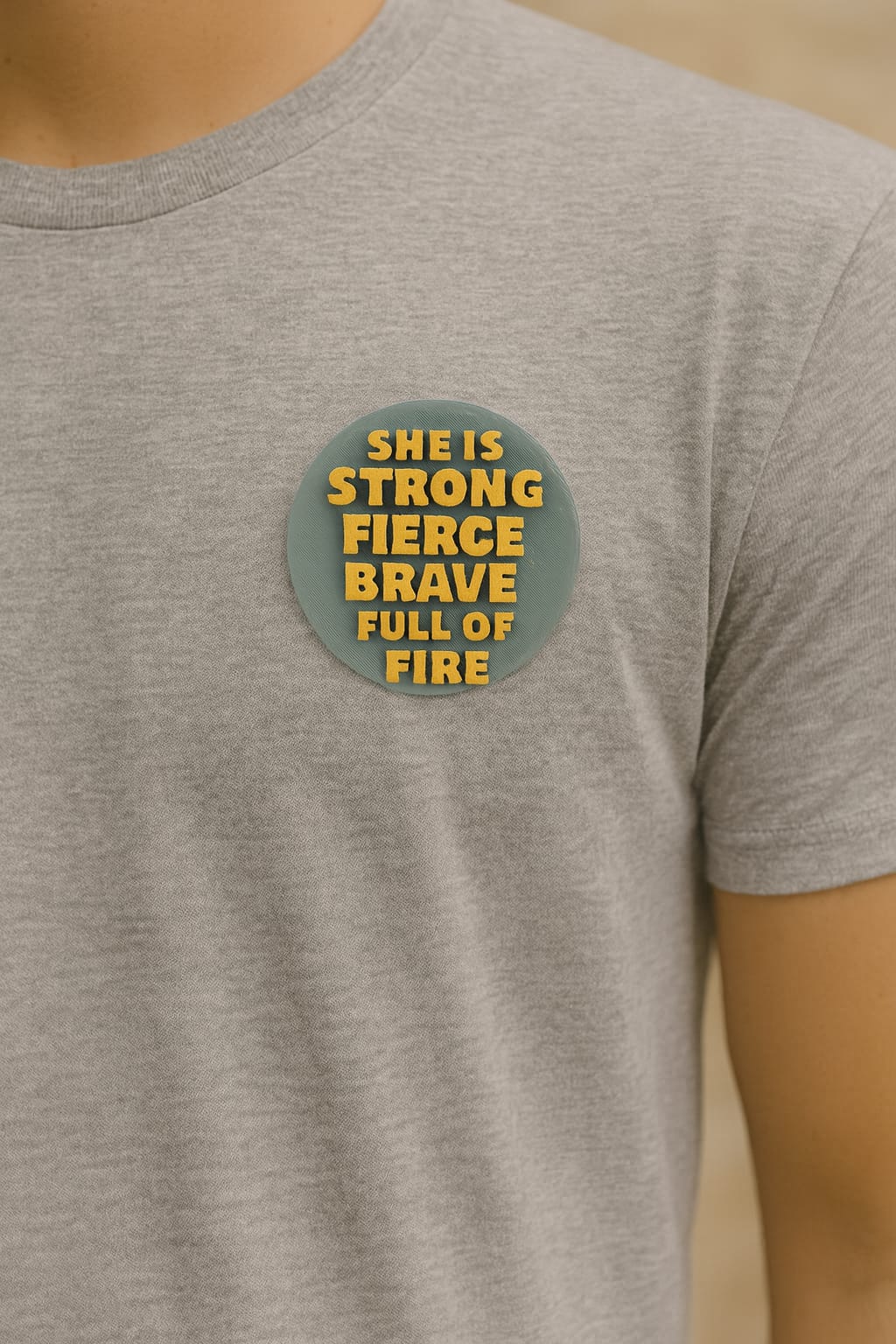 PIN - SHE IS STRONG FIERCE BRAVE FULL OF FIRE - Made in USA