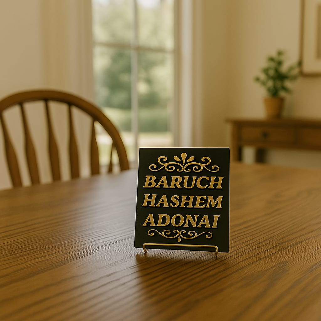 Plaque: BARUCH HASHEM ADONAI - Made in USA