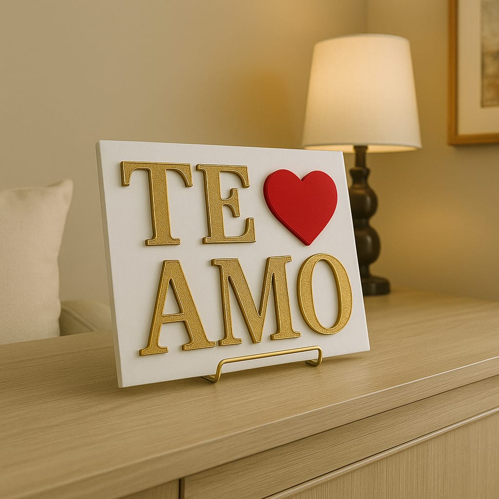 Placa TE AMO - Made in USA