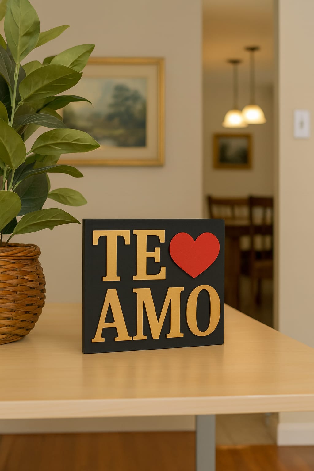 Placa TE AMO - Made in USA