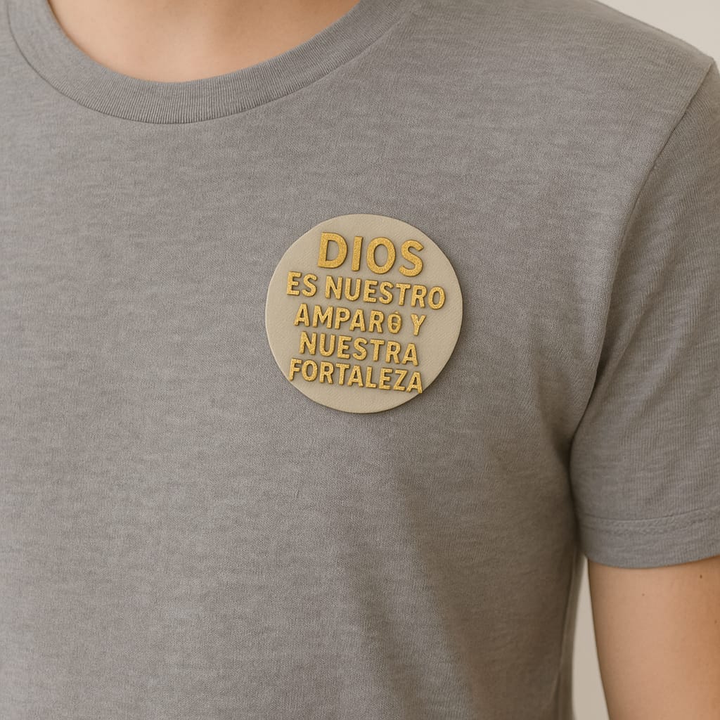 PIN-DIOS ES NUESTRO AMPARO Y NUESTRA FORTALEZA- Made in USA