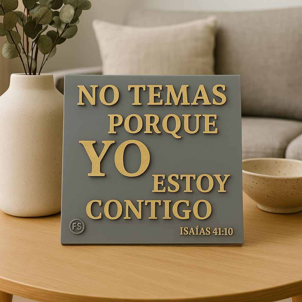 Placa: NO TEMAS PORQUE YO ESTOY CONTIGO - Made in USA