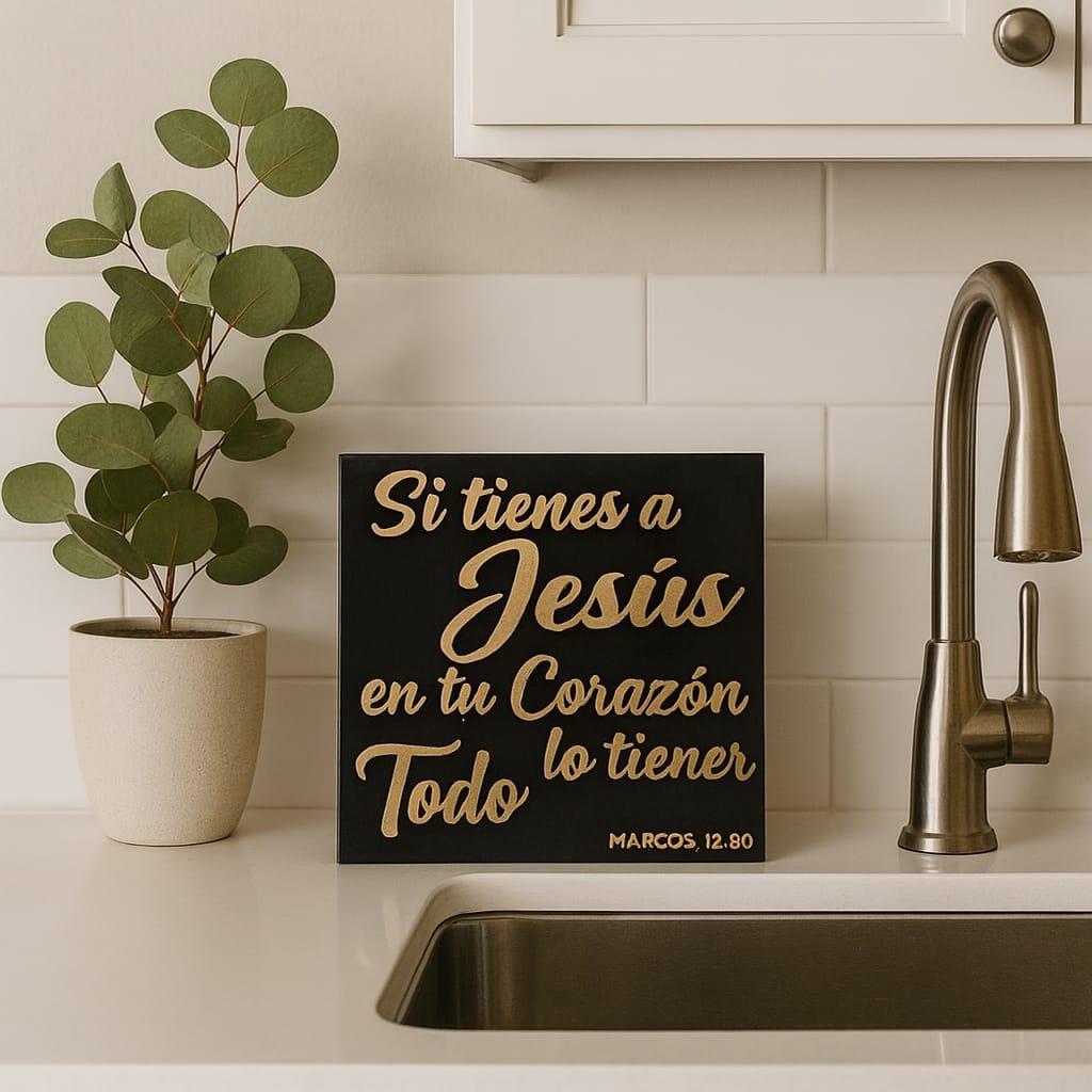 Placa: SI TIENES A JESUS EN TU CORAZON LO TIENES TODO - Made in USA