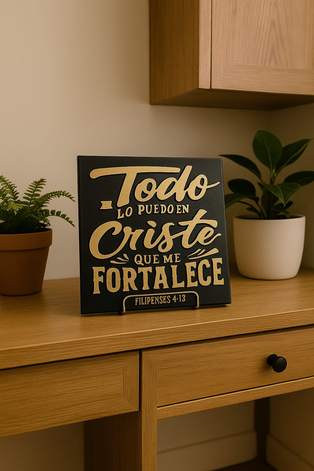 Placa: TODO LO PUEDO EN CRISTO QUE ME FORTALECE - Made in USA