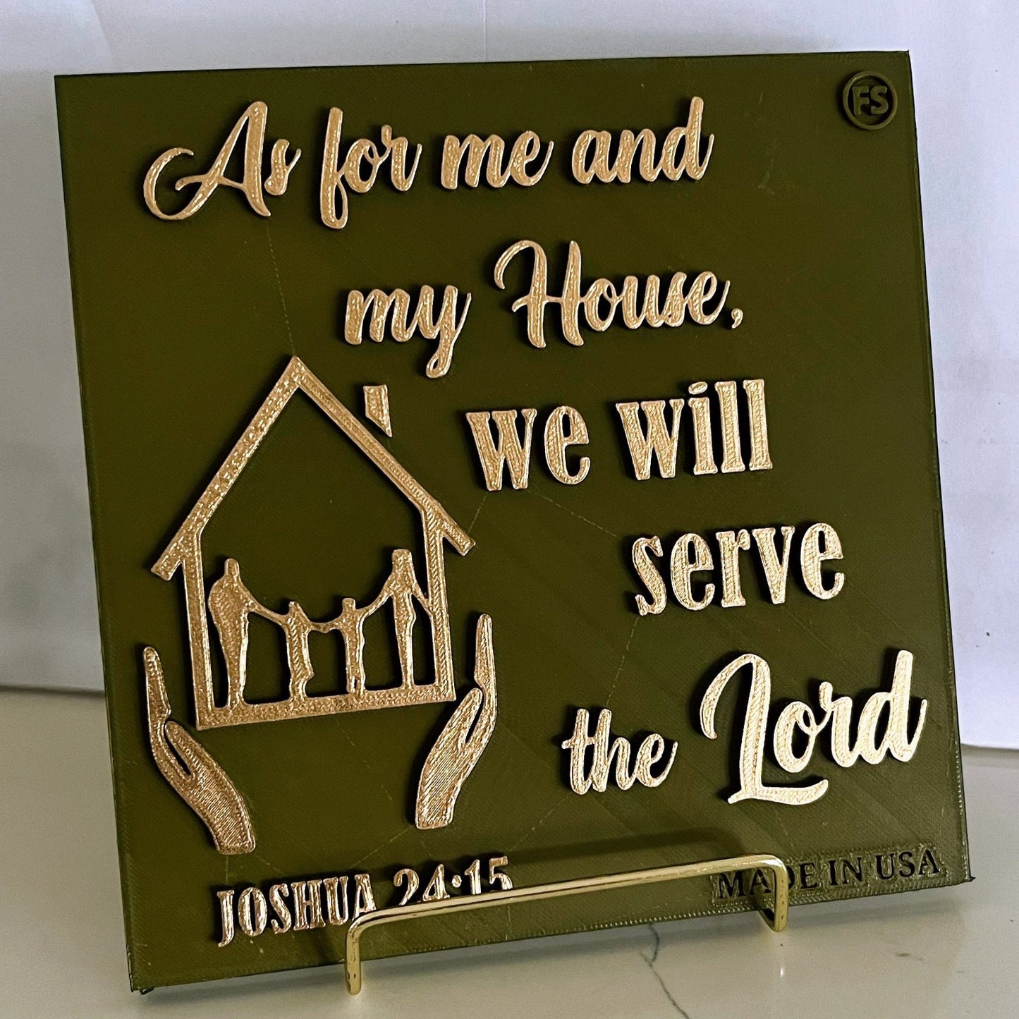 Plaque: AS FOR ME AND MY HOUSE SERVE THE LORD - Made in USA