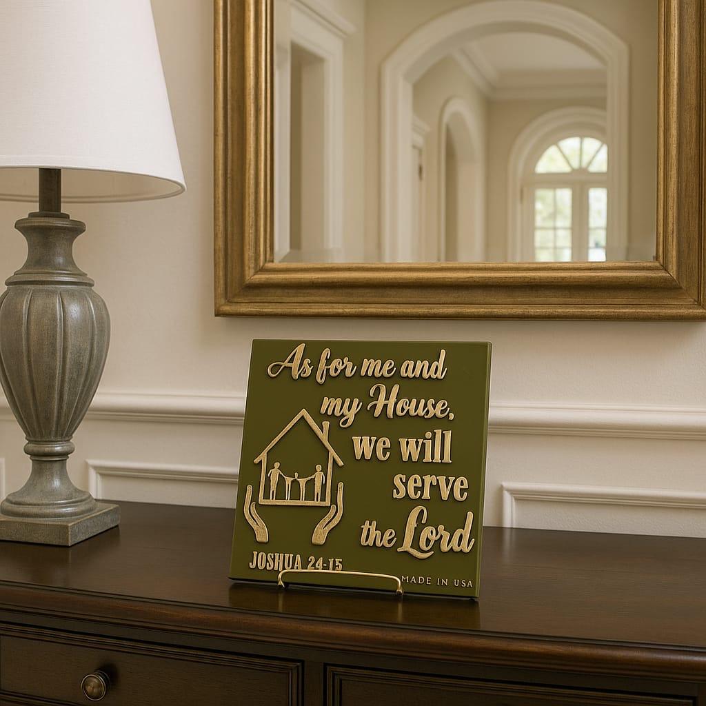 Plaque: AS FOR ME AND MY HOUSE SERVE THE LORD - Made in USA