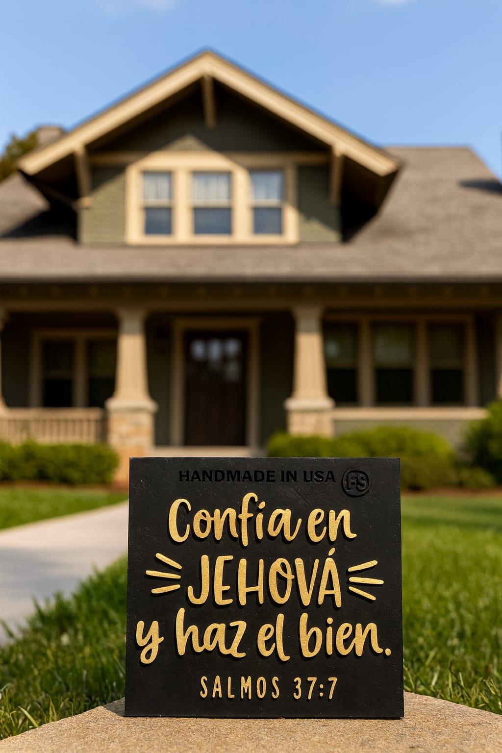 Placa: CONFIA EN JEHOVA Y HAZ EL BIEN - Made in USA