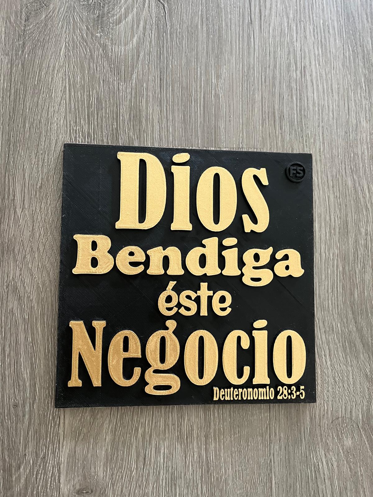 Placa: DIOS BENDIGA ESTE NEGOCIO - Made in USA