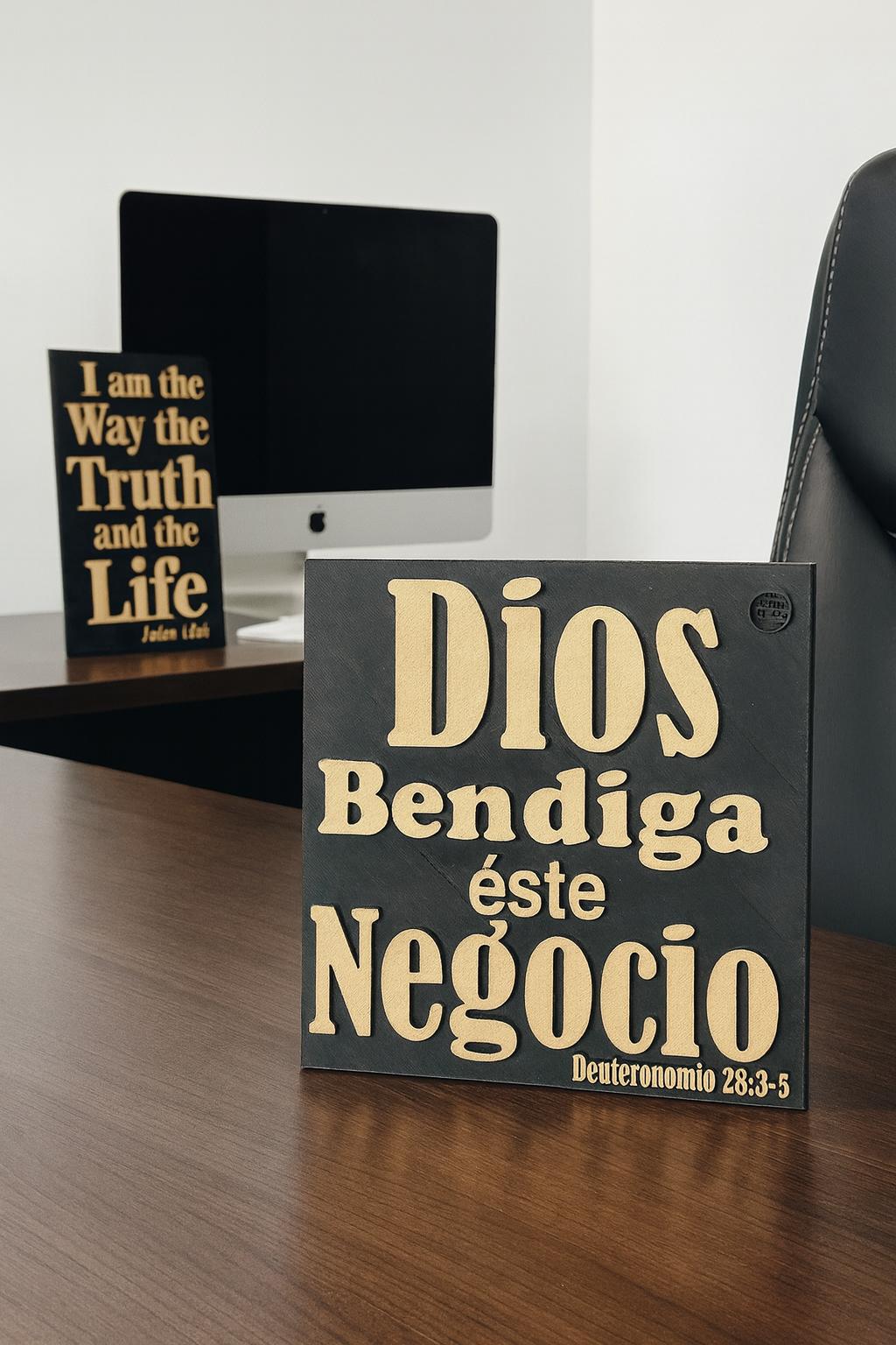 Placa: DIOS BENDIGA ESTE NEGOCIO - Made in USA