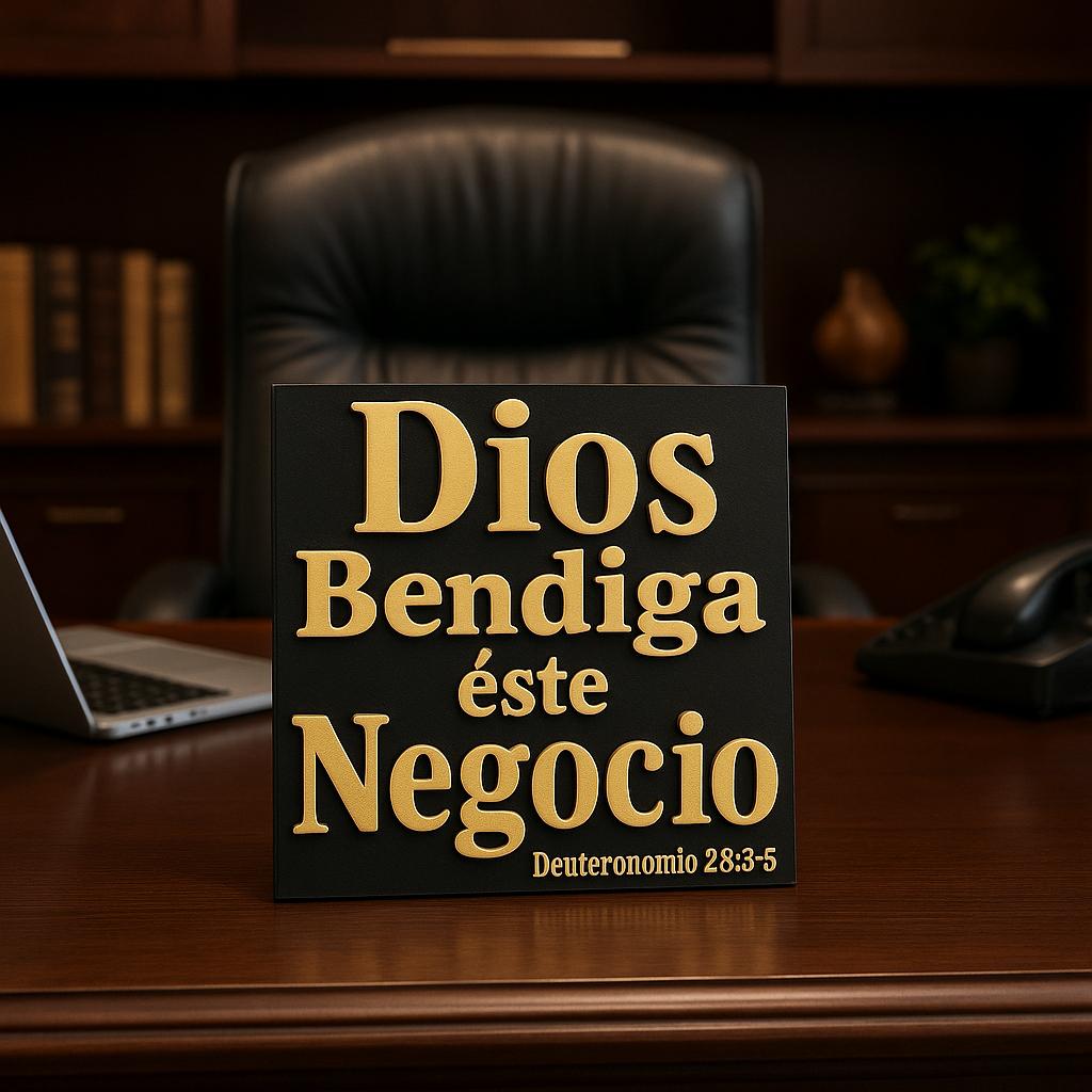 Placa: DIOS BENDIGA ESTE NEGOCIO - Made in USA