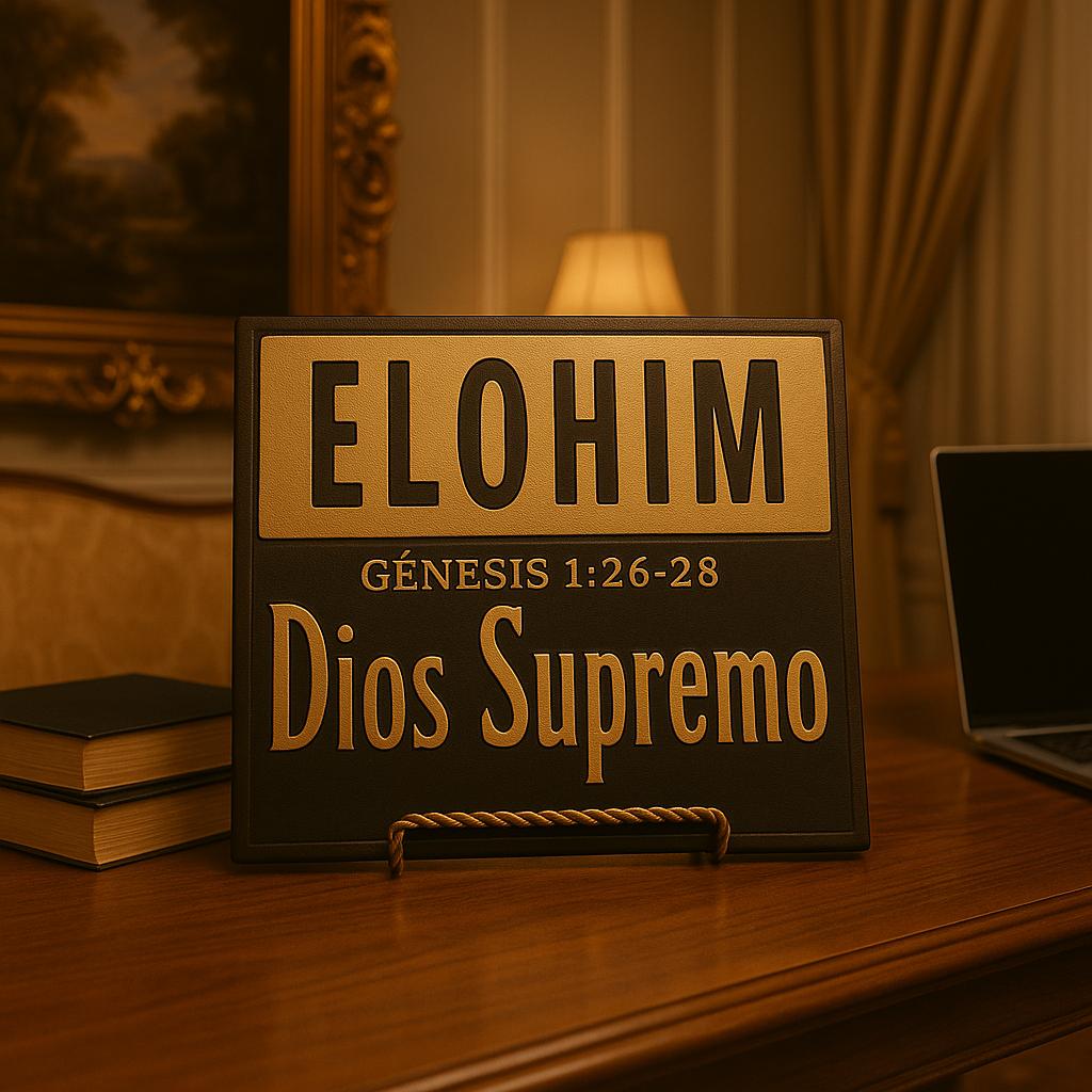 Placa: ELOHIM (DIOS SUPREMO - Made in USA