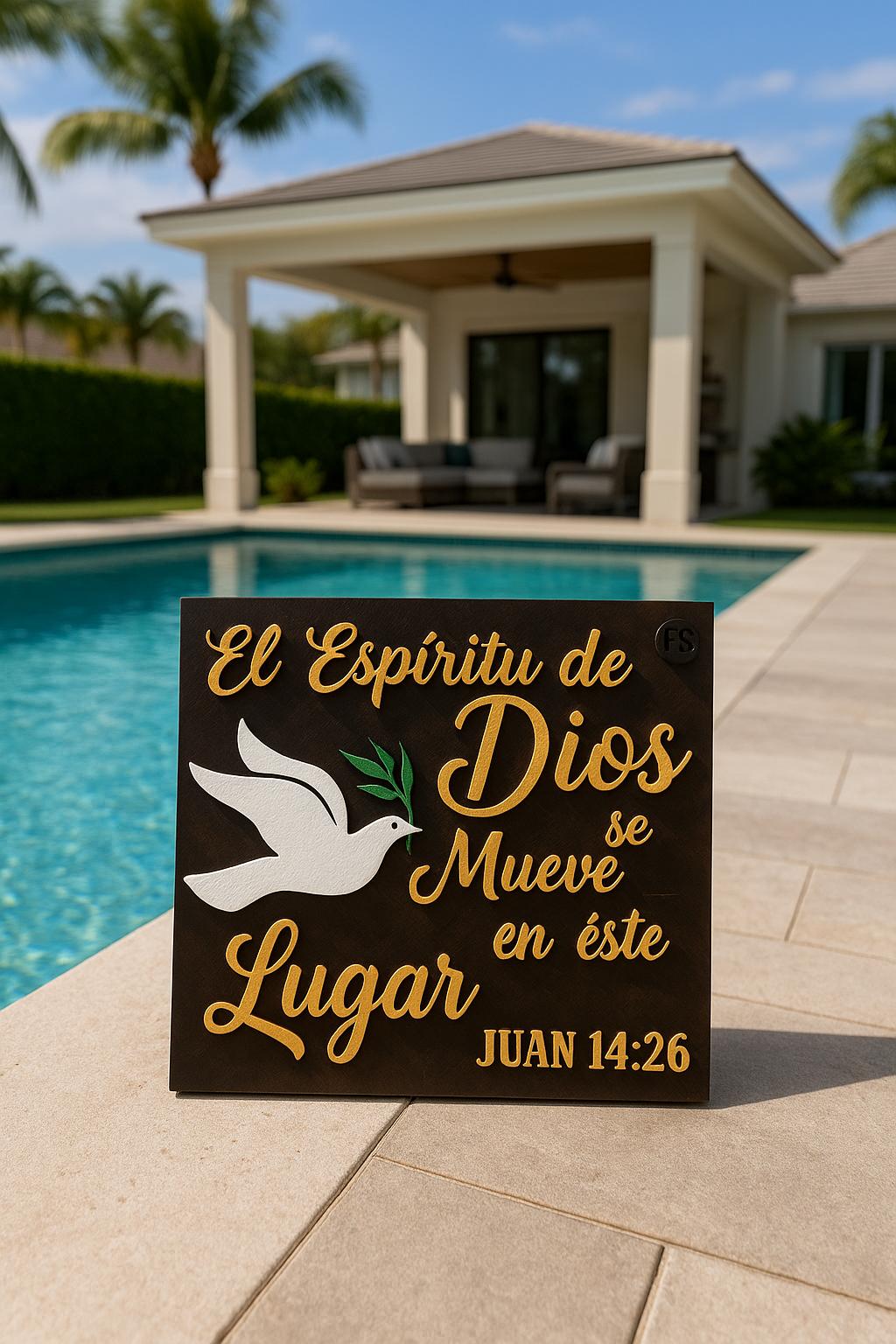 Placa: EL ESPIRITU DE DIOS SE MUEVE EN ESTE LUGAR - Made in USA