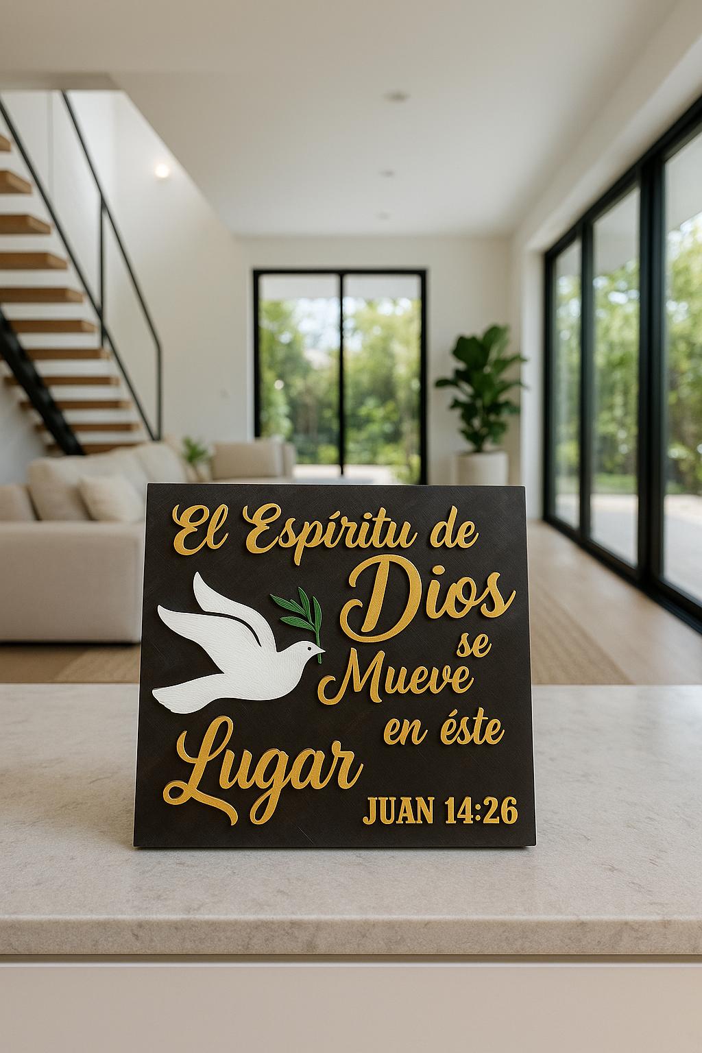 Placa: EL ESPIRITU DE DIOS SE MUEVE EN ESTE LUGAR - Made in USA